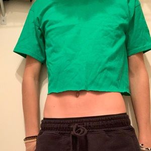 Green Cropped Shirt